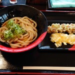 伊予製麺 - ぶっかけ(冷並) 360円＆ちくわ天 130円＆いか天 160円