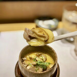 鮓 きずな - 島根 原木椎茸と山椒の茶碗蒸し リフト