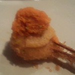 串かつ あーぼん - 2013年8月。蒸しウニの乗った串。