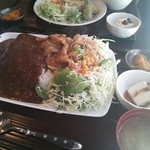 ひやけ - しょうが焼きカレー大盛♪