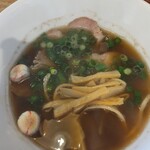 麺屋 周 - あっさり鶏ごぼう、半麺。