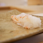 鮨おばな - ◆ボタンエビ
      ムチムチと口に馴染んでいく特大のボタンエビ。甘みと旨味が同時に押し寄せる！