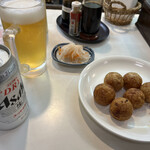 一富久 - ビールセットで　たこ焼き１５個オーダー