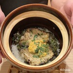 御料理 寺沢 - のどぐろと海胆と蕨の炊込みごはん