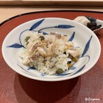 御料理 寺沢 - のどぐろと海胆と蕨の炊込みごはん
