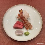 御料理 寺沢 - 星鰈 縁側､天然本鮪 中トロ､車海老のあらい､星鰈の造り