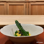 御料理 寺沢 - オオナルコユリをキャビアと黄身酢で