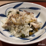御料理 寺沢 - のどぐろと海胆と蕨の炊込みごはん