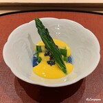 御料理 寺沢 - オオナルコユリをキャビアと黄身酢で
