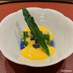 御料理 寺沢 - オオナルコユリをキャビアと黄身酢で