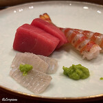 御料理 寺沢 - 星鰈 縁側､天然本鮪 中トロ､車海老のあらい