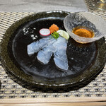 八王子 ステーキ 鉄板焼 いわ倉亭 - 本日の薄造り　ヒラメ