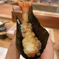 天婦羅 みやしろ - 海老天海苔巻き