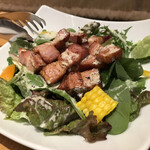 あかね家 - ルッコラとベーコンのサラダ