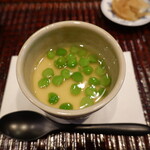 すし処 ひさ田 - 麩嘉の黒胡椒生麩とグリンピースの玉締め