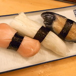 小柳寿司 - 漬物寿司♪　３貫￥５００　赤カブ・白菜・茄子☆