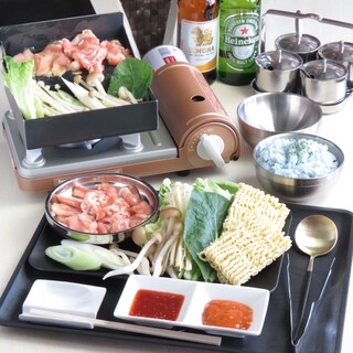 Enjoy Thai-style BBQ “Moogata” with our original pot!