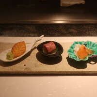 鉄板焼きすき焼きしゃぶしゃぶ いちふじ - 三種盛り合わせ