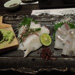 越後の蔵 和心づくし あさひ山 - （2013/7月）「刺身」（コチ1,000円/地タコ800円）