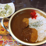 カレーしか勝たん - 勝利のカレーライス(トッピングはチキンカツとミニサラダ)の並盛(ご飯300g！)980円