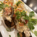 コロッセオ 中目黒 - 自家製ツナと炙りずわい蟹　ブルスケッタ仕立て