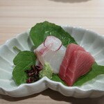 御料理 良所 - 造里(鮪、真鯛)