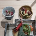 御料理 良所 - トリガイ、ホタルイカ、