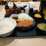 Matsunoya - 味噌ロースカツ定食 御飯大盛500円 コロッケ50円