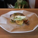 さじこよみ - 鯛とアサリの蒸し焼き　焼きリゾット添え