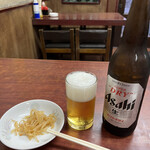 仙台や - 料理写真:ビール、卓上のもやし