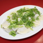 餃子の店 蘭州 - 2013.8 水餃子（350円）＋香菜（100円）