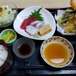 くるま鮨 - 料理写真:天ぷら刺身定食 1200円