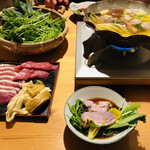 京野菜 桜肉 鴨肉 子鴨 - 京野菜と近江野菜。近江野菜は初めて食べる物ばかりでした！