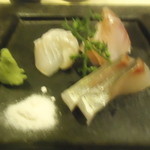 美の - 刺身（平目、イサキ、シマアジ）