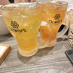 大衆天ぷらtoかすそば風土.はなれ - 左　夕張メロンサワー
      右　ナポリンサワー