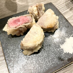 taishuutempuratokasusobafuudohanare - 牛ヒレ天　1つ　495円