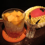 バー クラスター - マンゴーの果肉をいただいて♪