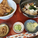 Toshioka - きしめん ころ(冷)＋きすとメゴチと穴子の天丼