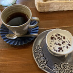 Cafe ＆ Store 楽 - 選べるデザート付き！　ヘーゼルナッツのコーヒーとあずきコーヒーゼリー