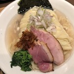 鴨出汁中華蕎麦 麺屋yoshiki - 海老、貝汁昆布水と鴨と名古屋コーチンの手揉みつけ麺