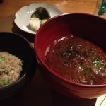 六雁 - ★7.5　お食事　五穀米　赤出汁　香の物