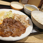 たんやHAKATA - 合わせ炙り焼きとろろ定食