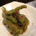 ししとうのぴり辛あえ麦舎の付け出し