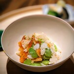 温石 - 香りの強い二つの食材を合わせて、軽やかにまとめる見事さ。そして美しい。