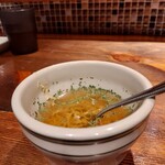 マロリーポークステーキ - 和出汁ベースの玉子スープ