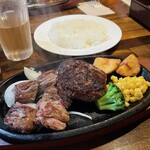 ステーキ&ハンバーグ かな井 - よくばりランチ 