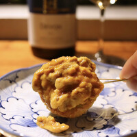 縁 il legame - 串揚げ風 そら豆のコロッケ 由良の紫雲丹のせ
