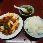 新シン - 酢豚とライス、スープ