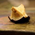 鮨 難波 - 原木栽培の生しいたけ。 握りなんです、これ。 グルタミン酸の旨味爆発です。