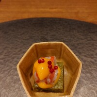 魯忍 - グリーンアスパラの寒天、車海老